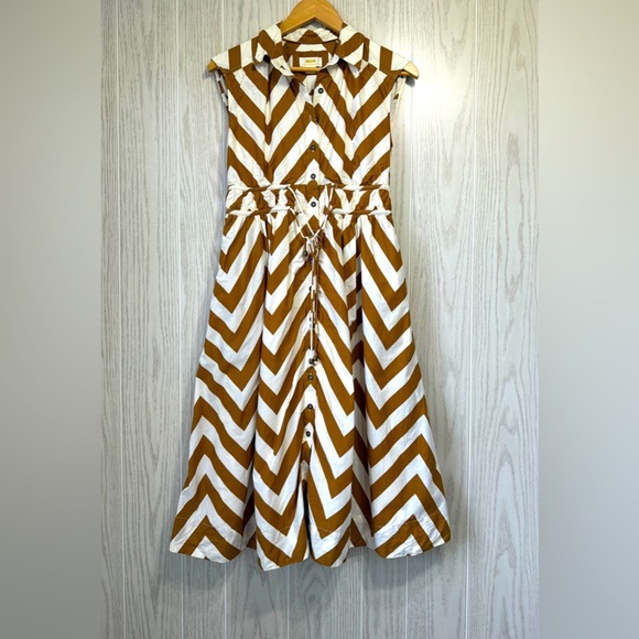 Maeve Sleeveless Shirt Dress by Anthropologie Cedar Size XSP EUC - Picture 9 of 9